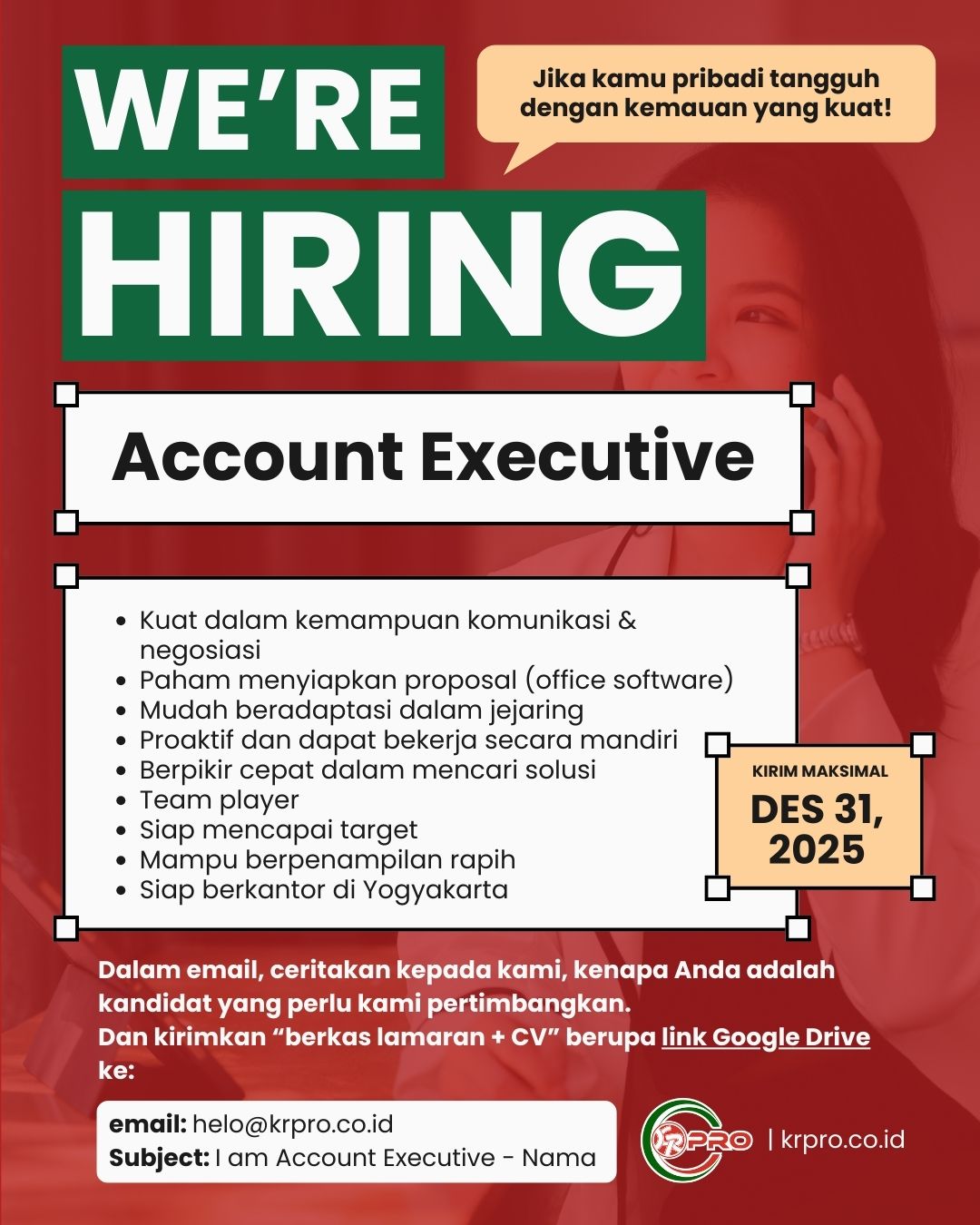 lowongan account executive kr pro